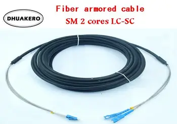

free shipping AB182C telecom 2 core SM LC-SC single mode outdoor duplex FTTH G657 Fiber optic patch cord 7mm Cable