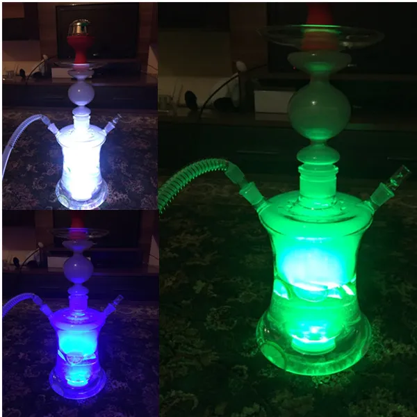 Wholesale 52cm ART Led Hookah glass water smoke smoking pipe Hookah