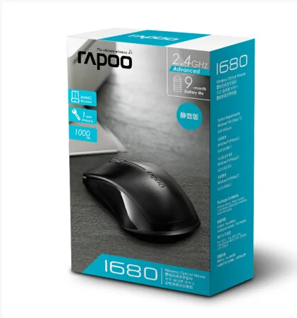 Original Rapoo Silent Wireless Optical Mouse Mute Button Click Mini Noiseless Game Mice 1000 DPI for Macbook PC Laptop Computer