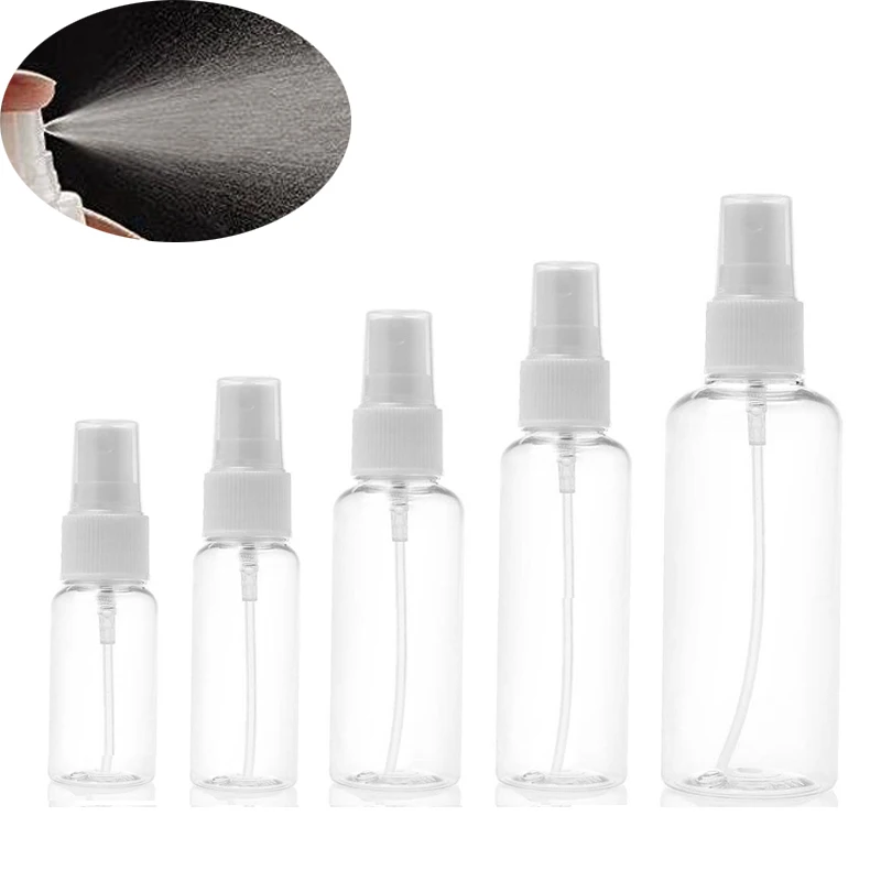 Beste 5 stks 10 ml 30 ml 50 ml 60 ml 100 ml Clear Plastic Draagbare Spuitfles Lege Parfumflesjes navulbare Mist Pomp Parfum Verstuiver