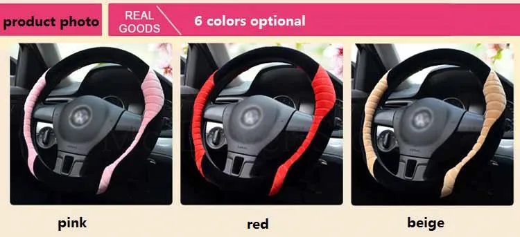 Cobertura de Volante de Pelúcia Capas de Rodas de Automóvel Transporte da Gota Inverno Cores Pele Carro Volante Case 35 - 36 37 38 39 40 cm 6 10 pelúcia pele carro volante capas de rodas