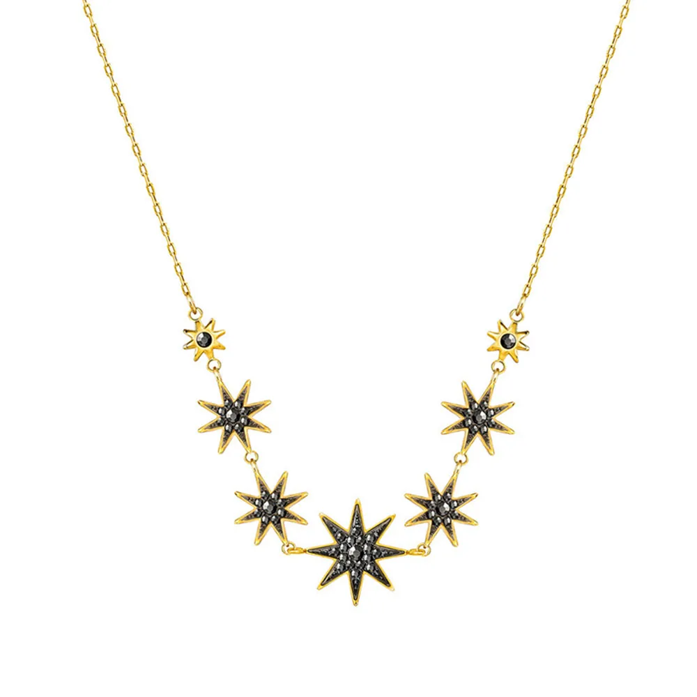 

MULIER 2019 New Original Firework Necklace Women's Shiny Gold Star Pattern Necklace Pendant To Send Girlfriend Gift Jewelry