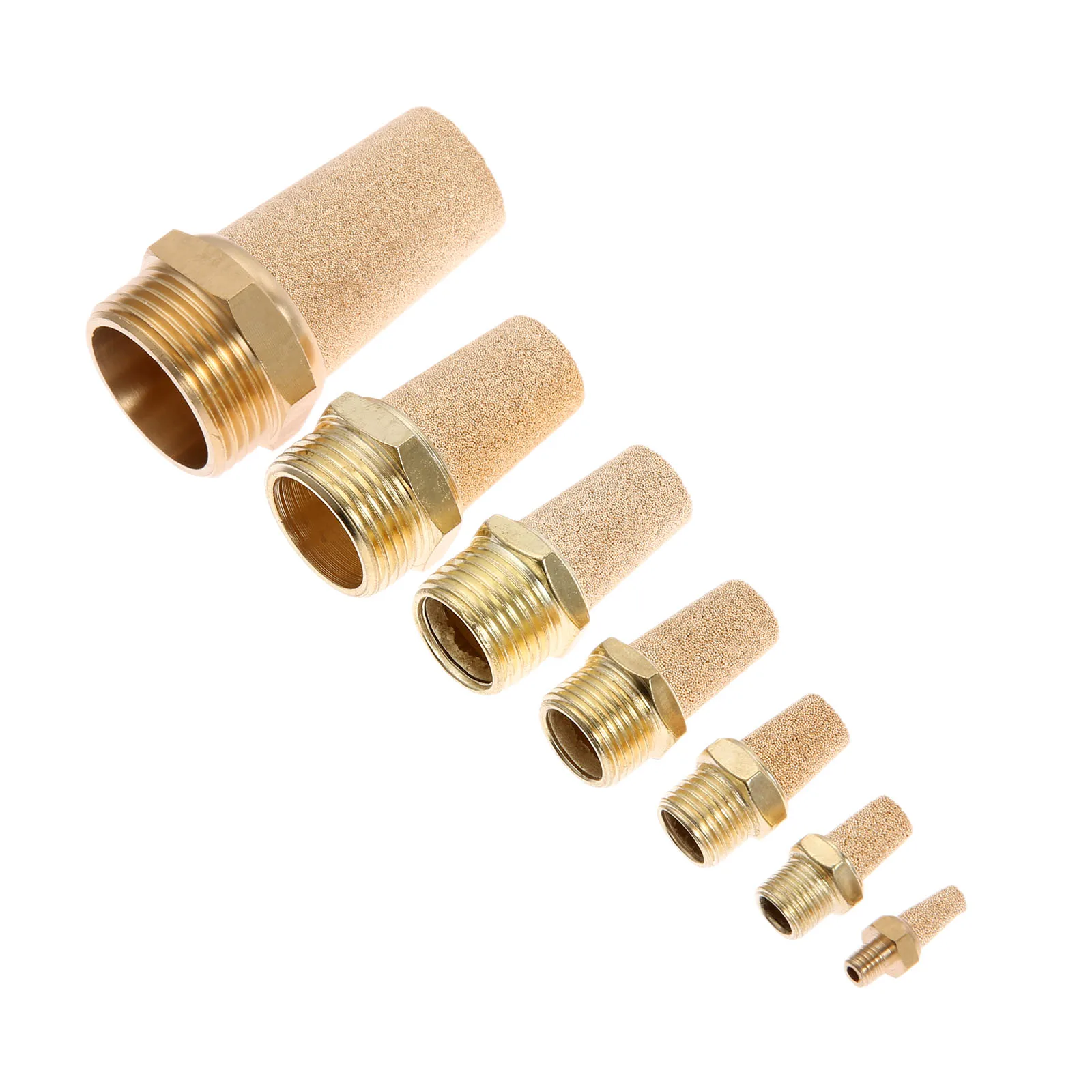 

1/2/5Pcs M5 1/8" 1/4" 3/8" 1/2" 3/4"1" Thread Brass Pneumatic Muffler Pneumatic Silencers Fitting Noise Filter Reducer Connector