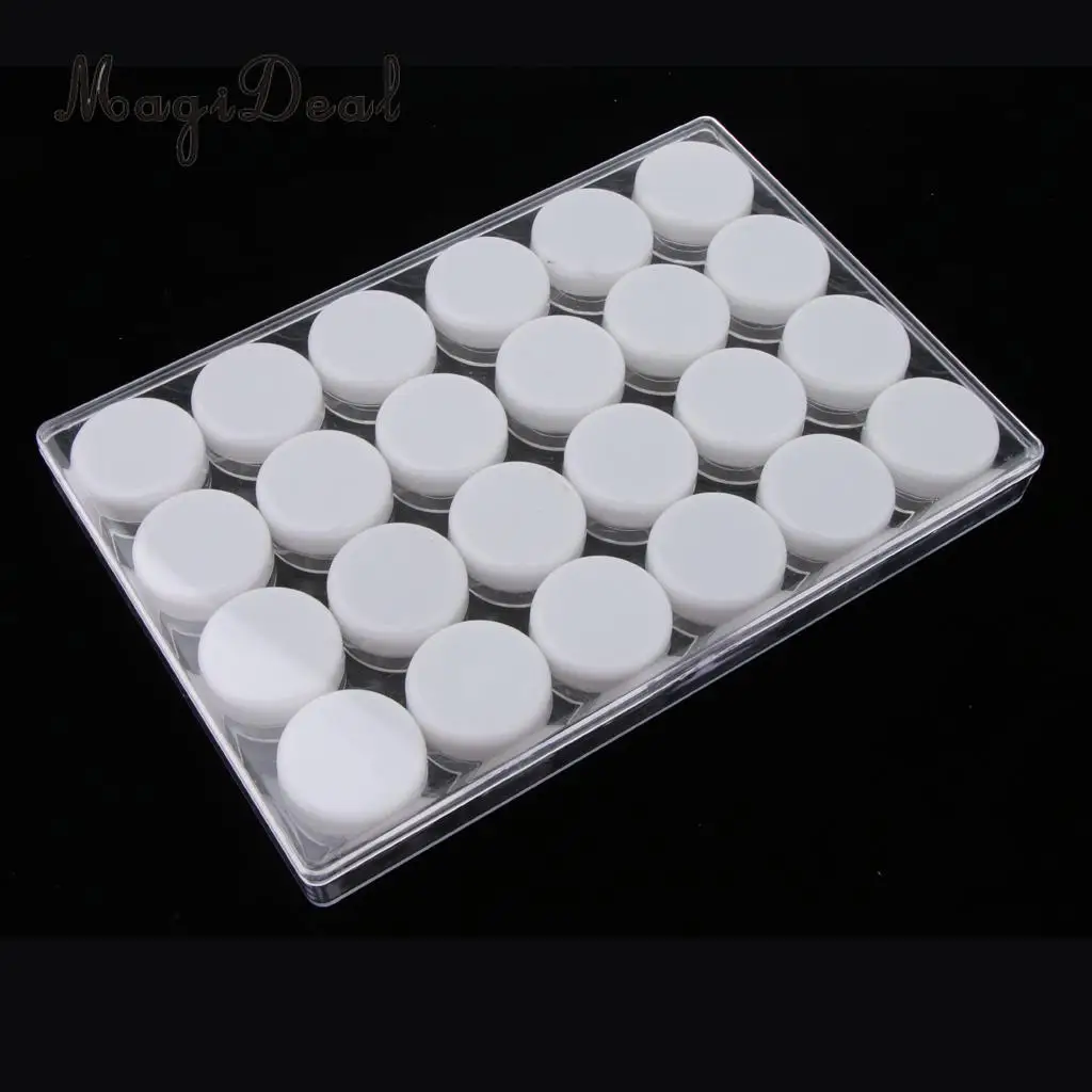24 Pcs Clear Glass Refillable Cosmetic Jars Empty Face Cream Lip Balm Storage Container Pot Bottle With Screw Lids- 10ML