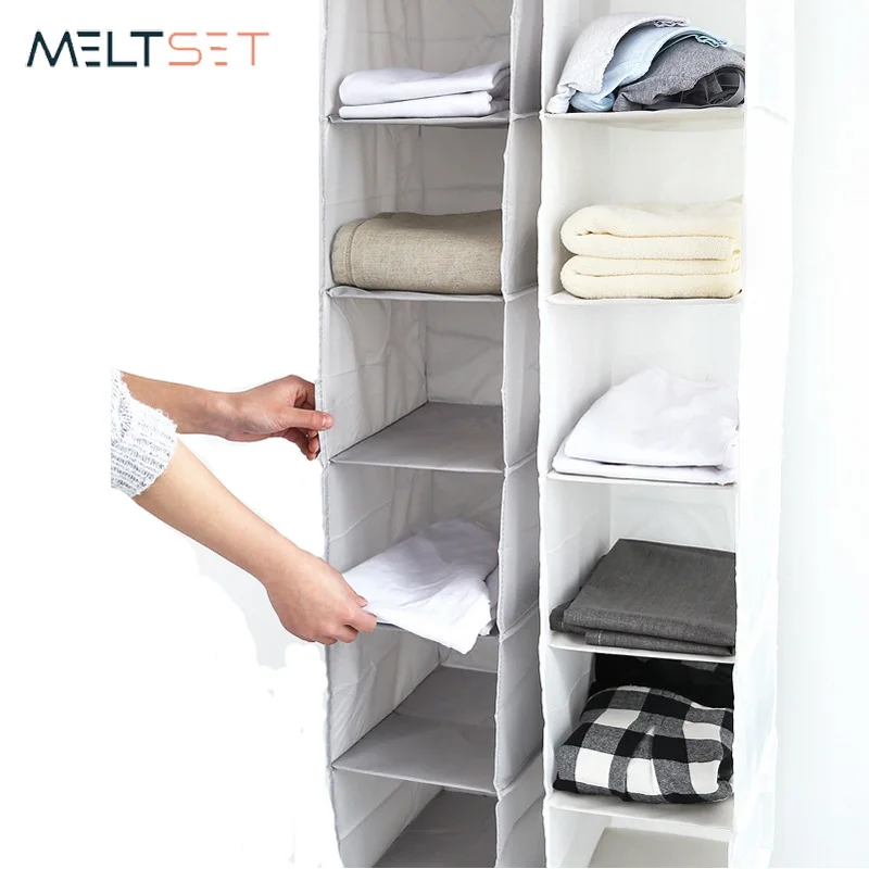 

6 Shelf Wardrobe Hanging Storage Bag Foldable Closet Section Storage Organizer Oxford Organization for Clothes Towels Hats