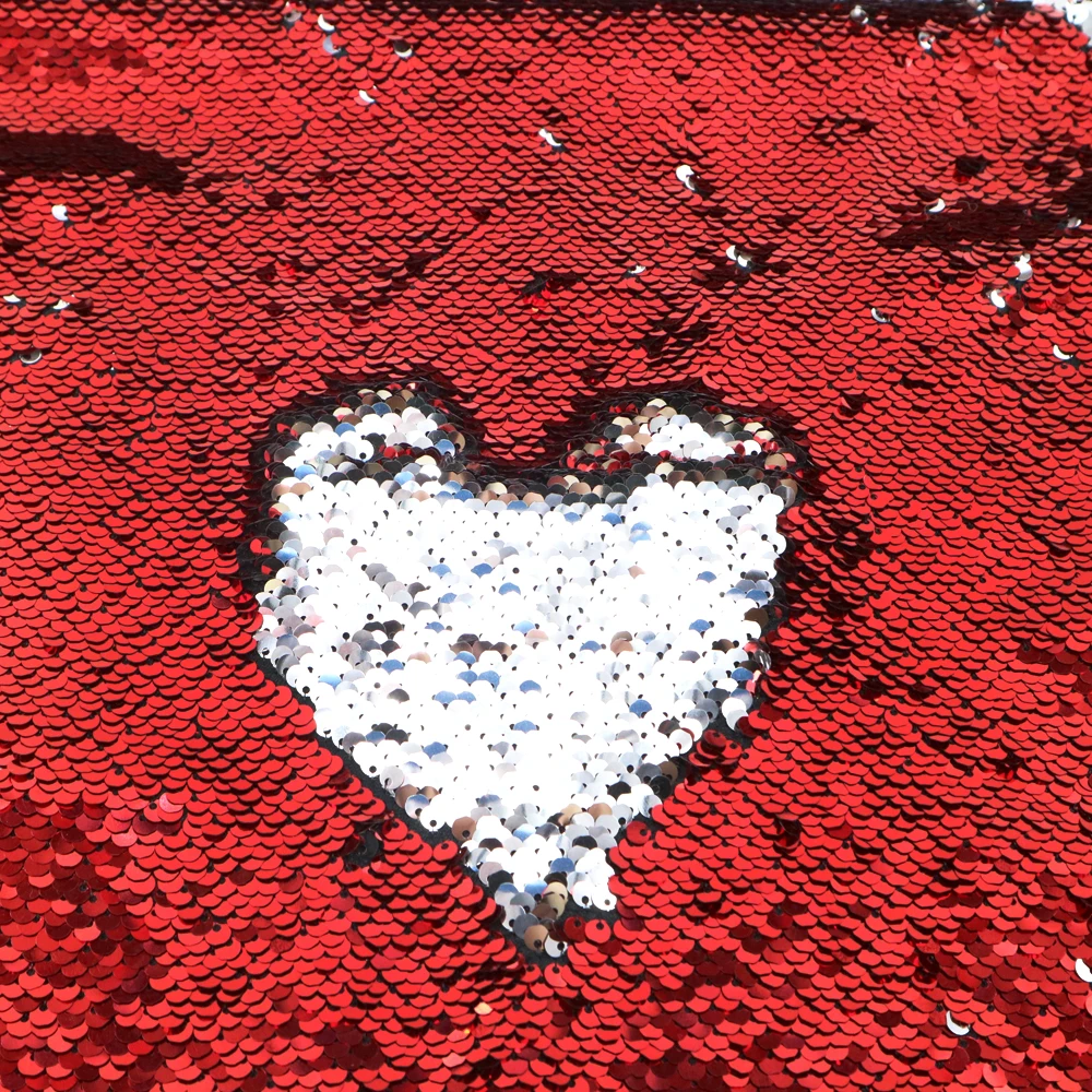 Давид аксессуары 65*55 мм любовь сердце аксессуары Русалка Реверсивные блестящие цвет сменные простыни блесток ткань, 25Yc3149