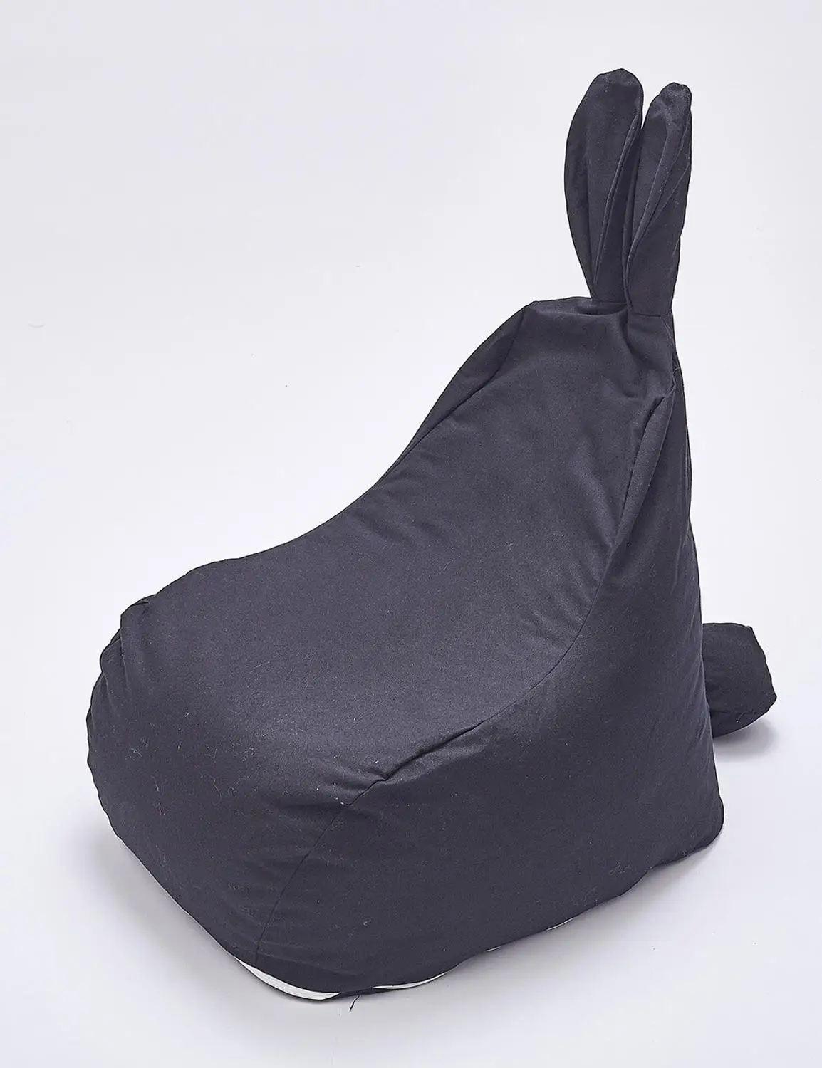 Милый креативный детский простой полосатый ленивый диван кролик детское кресло сиденье с наполнителем Дети Черный& Розовый& Полосатый Повседневный Tatami Bean Bag - Цвет: Black