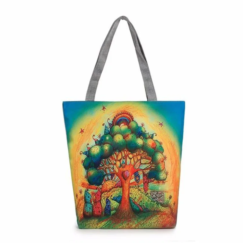 

Creative lovely women bag as gift for lively girl Printing Canvas Tote Casual Beach Bags Women Shopping Bag Handbags M14