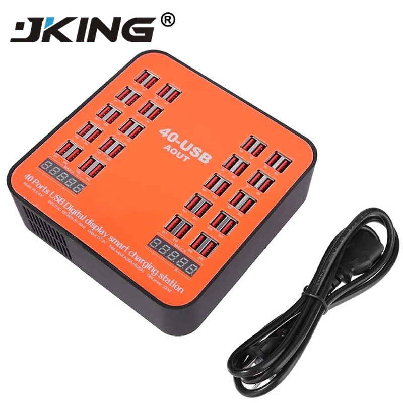 

JKING 40 Ports USB Charging Station, 200W 40A Universal Multi-Port USB Desktop Charger For iPhone Samsung Huawei iPad Tablet