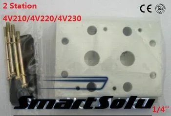 

4V210-08 Airtac Solenoid Valve Manifold / Base / Board 2 Station Pneumatic Solenoid Valve Manifold 200M-2F Free Shipping