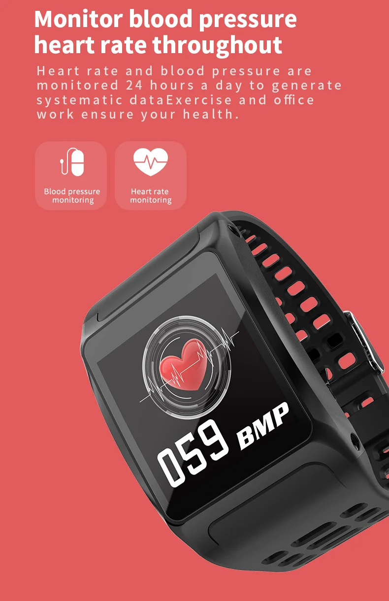 Z01 Smartwatch IP67 Waterproof Wearable Device Bluetooth Pedometer Heart Rate Monitor Color Display Smart Watch For AndroidIOS (7)
