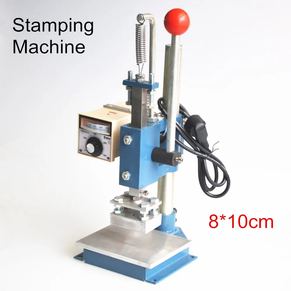 

1Set Manual hot foil stamping machine foil stamper leather printer marking press embossing machine 8x10cm 220V