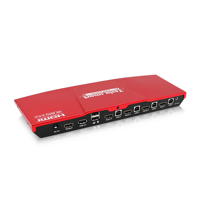 2019 Тесла smart Высокое качество HDMI 4K @ 60Hz HDMI KVM Switch 4 Порты и разъёмы USB KVM HDMI коммутатора Поддержка 3840*2160/4 K * 2 K очень USB2.0 Порты и разъёмы