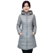 Womens jacket 2018 winter new down cotton jacket for women long fashion Hooded overcoat Thickening warm women down cotton jacket