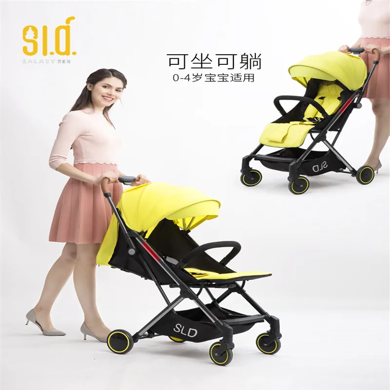  Baby stroller can sit reclining lightweight folding ultra light portable compact baby stroller newb
