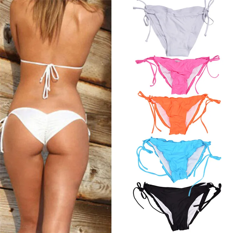 Women Sexy Beachwear Swimsuit Brazilian Bikinis Bottoms Women Bandage Swimwear Femme Bathing Suit  Bottom Thong Solid 5 Color