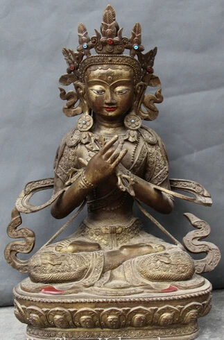 

xd 002972 26" Old Tibetan Bronze Buddhism Temple Vajradhara Vajrabhairava Goddess Statue