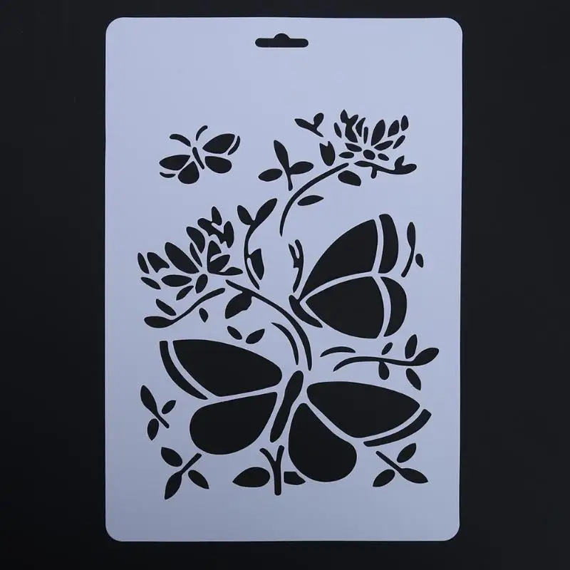 

Butterfly Hollow DIY Grape Stencils Templates Painting Scrapbooking Paper Cards Album Stencils Ruler School Pffice Supplies