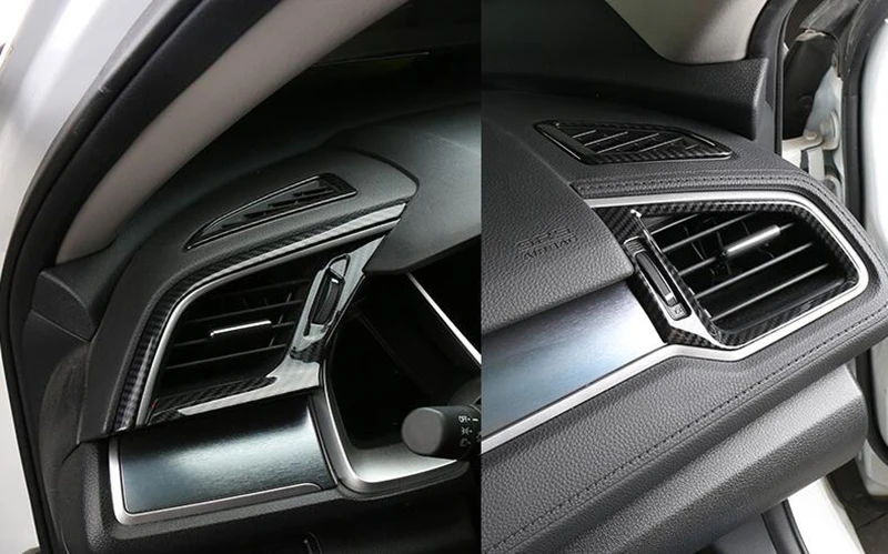 Автомобильный Стайлинг 5 шт. для Honda 10th Gen Civic sedan 16-19 из нержавеющей углеродистой ткани с рисунком спереди кондиционер воздуха на выходе накладка