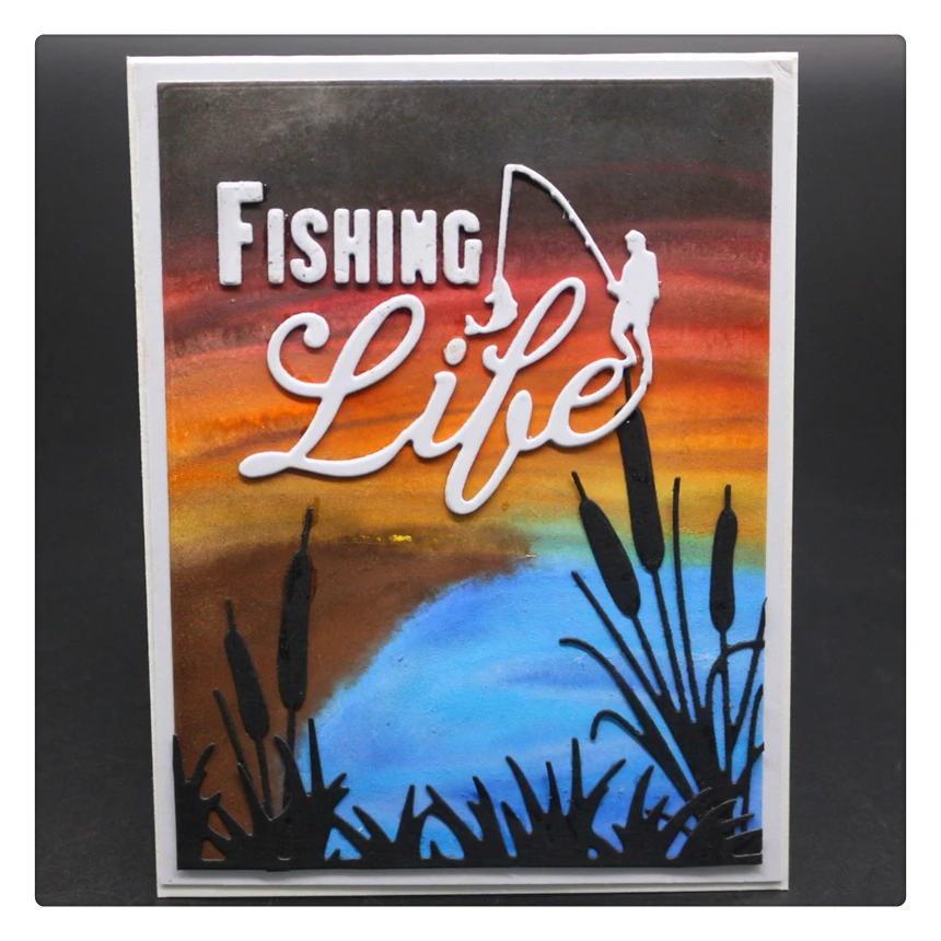 

YINIS1704 FISHING LIFEScrapbook Metal Cutting Dies For Scrapbooking Stencils DIY Album Cards Decoration Embossing Folder Die Cut