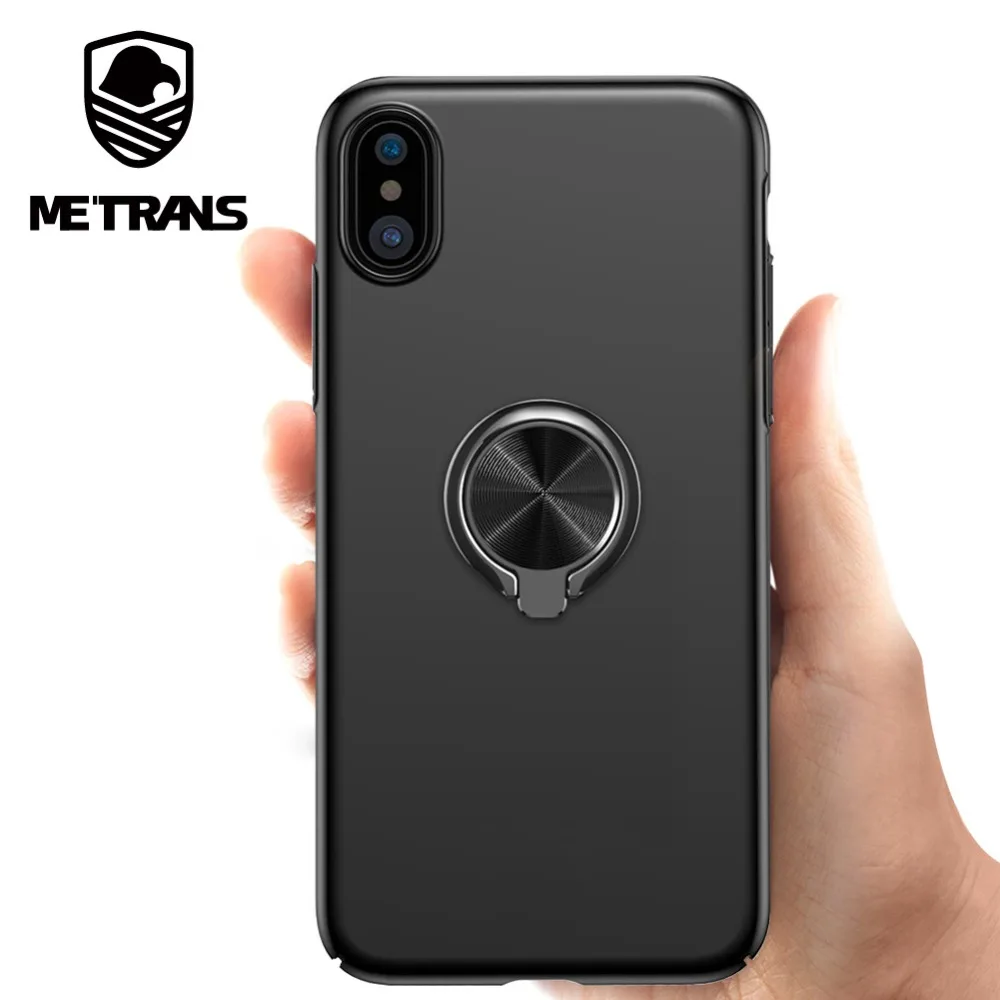 

Metrans Case For iPhone XS XR Cover Magnetic Car Holder Finger Ring Stand Phone Shell For iPhone XS Max Ultra Thin Matte Cases