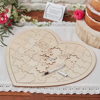 

Personalised Wedding jigsaw personalised Puzzle Guest book including free Sign made from wood