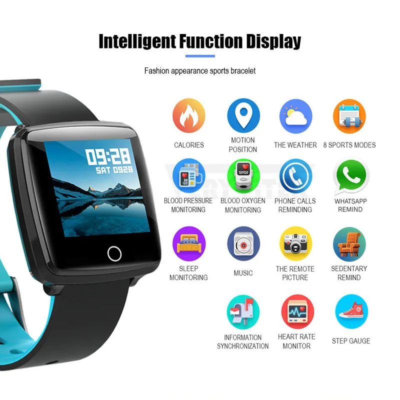 VERYFiTEK Smartwatch Blood Pressure Heart Rate Monitor Men Women Sport Watch Pedometer Stopwatch Smart Watch for IOS Android VERYFiTEK Smartwatch Blood Pressure Heart Rate Monitor Men Women Sport Watch Pedometer Stopwatch Smart Watch for IOS Android