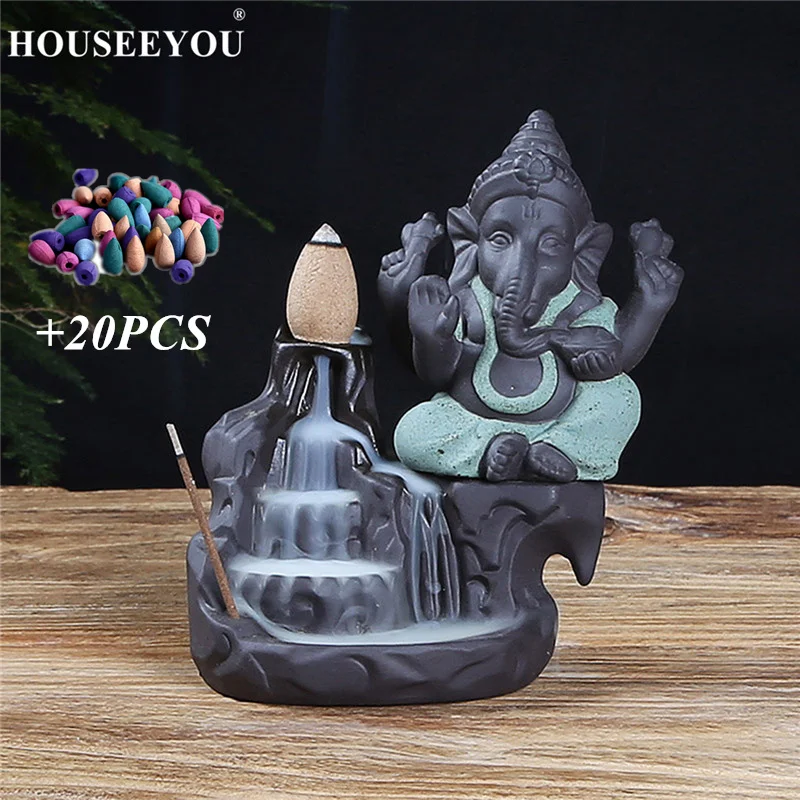 Houseyou Ganesha фоновая Арома горелка слон Бог эмблема благоприятный и успех