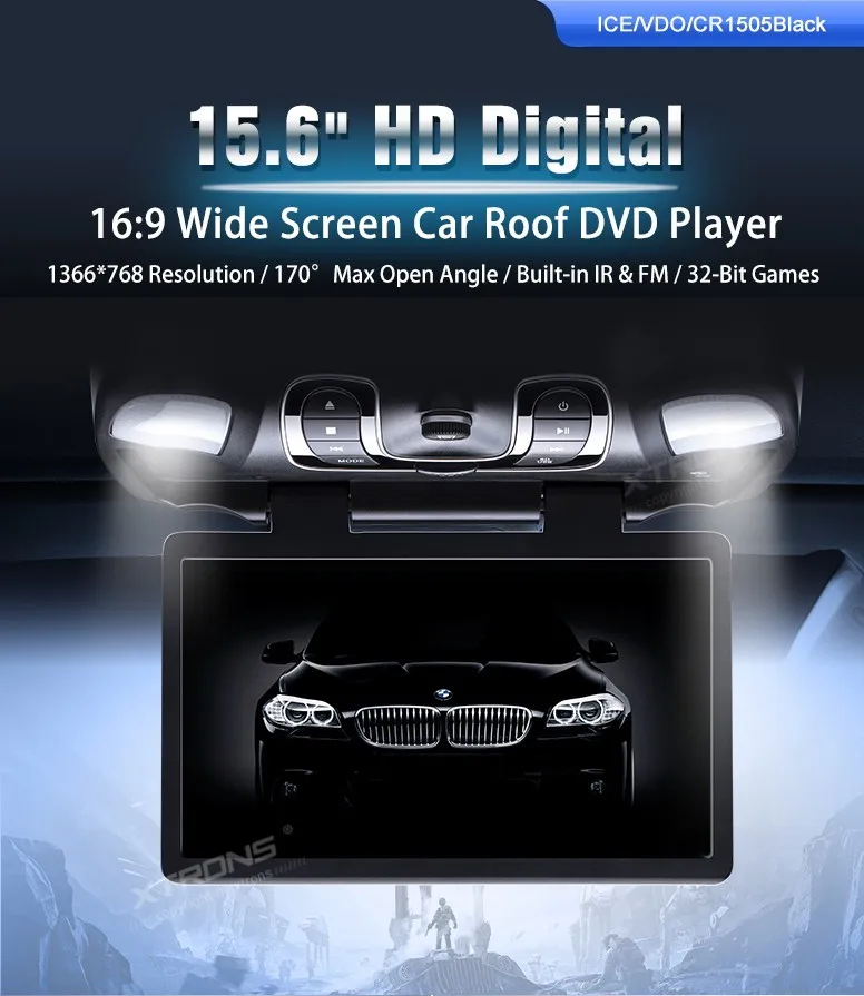 Excellent XTRONS 15.6" Black Flip Down Car DVD Roof Car DVD Roof Monitor Car DVD with Easy Installation with the Mounting Bracket 0 Excellent XTRONS 15.6" Black Flip Down Car DVD Roof Car DVD Roof Monitor Car DVD with Easy Installation with the Mounting Bracket 0