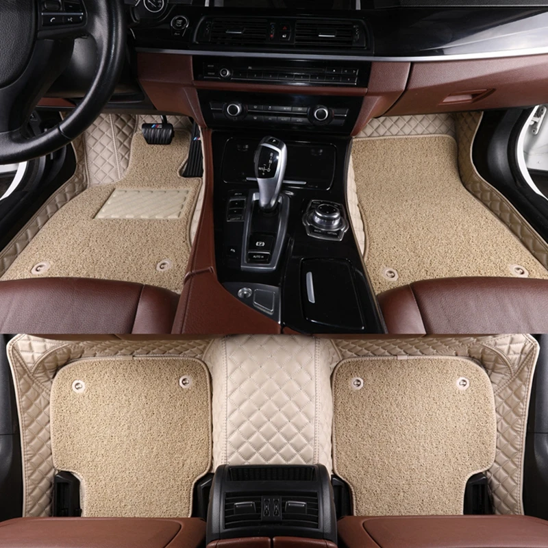 Автомобильный коврик для Porsche Cayenne 955 957 958 Macan Boxter Cayman Boxster 981 718 Panamera 911 997 991 Carrera Targa высокого качества ковер - Название цвета: double layer W