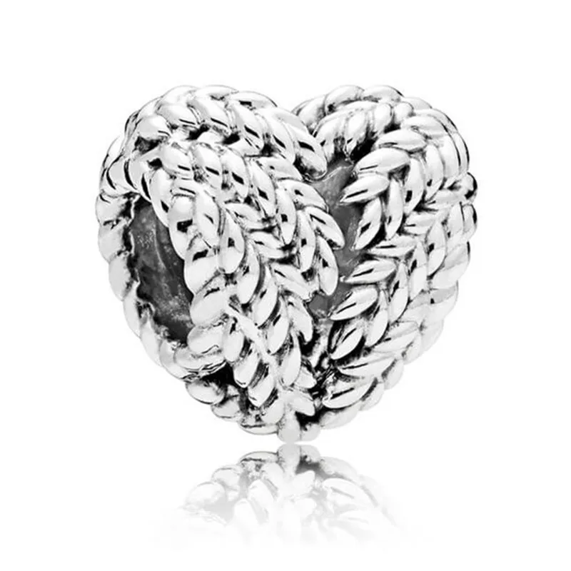 

2018 Authentic 925 Sterling Silver Bead Grain Heart Charm Fit Original Pandora Bracelet Bangle for Women DIY Europe Jewelry Gift