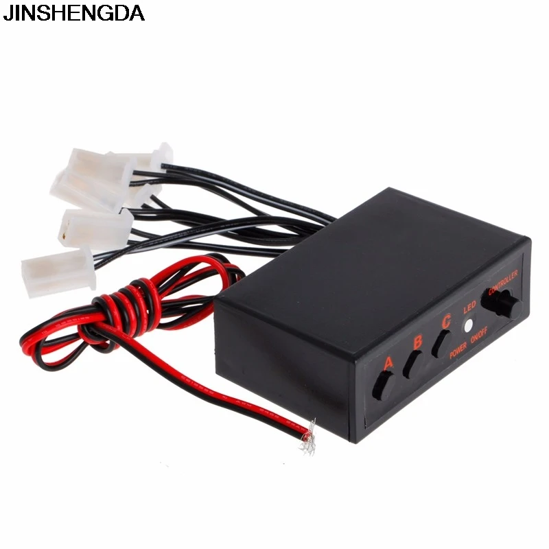 

JINSHENGDA 6 Ways LED Strobe Flash Light Lamp Emergency Flashing Controller Box DC 12V Car