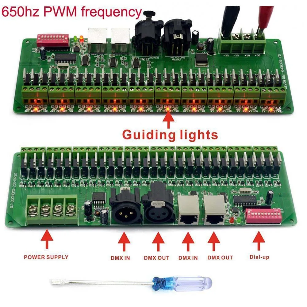 DMX 512 RGB LED Strip Controller 30 Channel DMX Decoder LED DMX Dimmer Driver DC 9V-24V ALI88