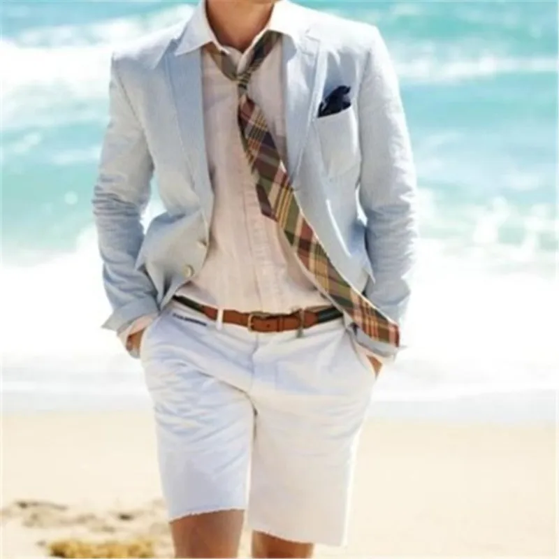 linen jacket and shorts