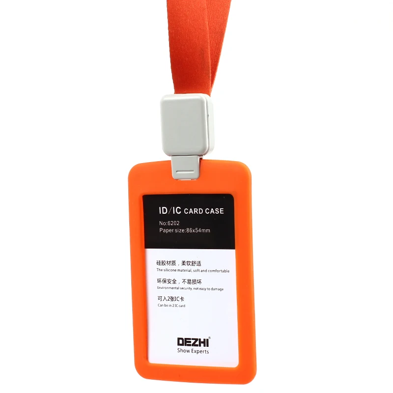 DEZHI-выдвижной ремешок с силикагелем материал ID держатель значка аксессуары банк Кредитная карта держатель значка - Цвет: orange set