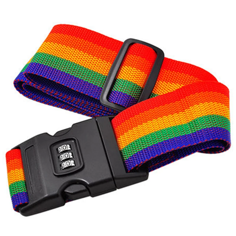 High Quality Rainbow Color Travel Luggage Suitcase Strap Belt Secure ...