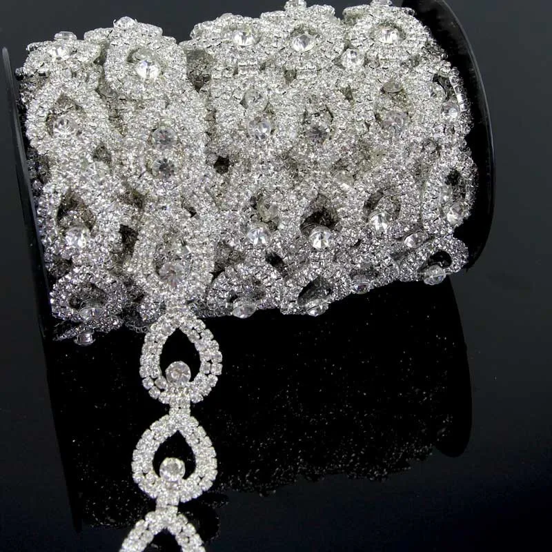 $91.8 10Yards Rhinestone Crystal Trim Chain DIY Rhinestones Trim Sew On Appliques
