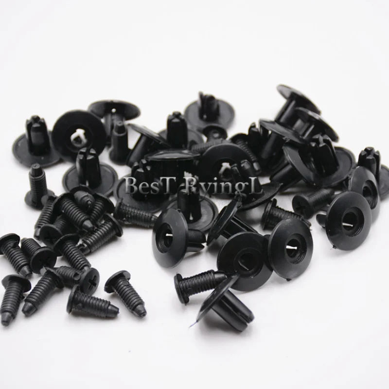 

YG 500pcs 8mm Hole Universal Car Fastener Nylon Bumper Fender Fixed Clamp Expansion Screw Threaded Nail Interior Clips