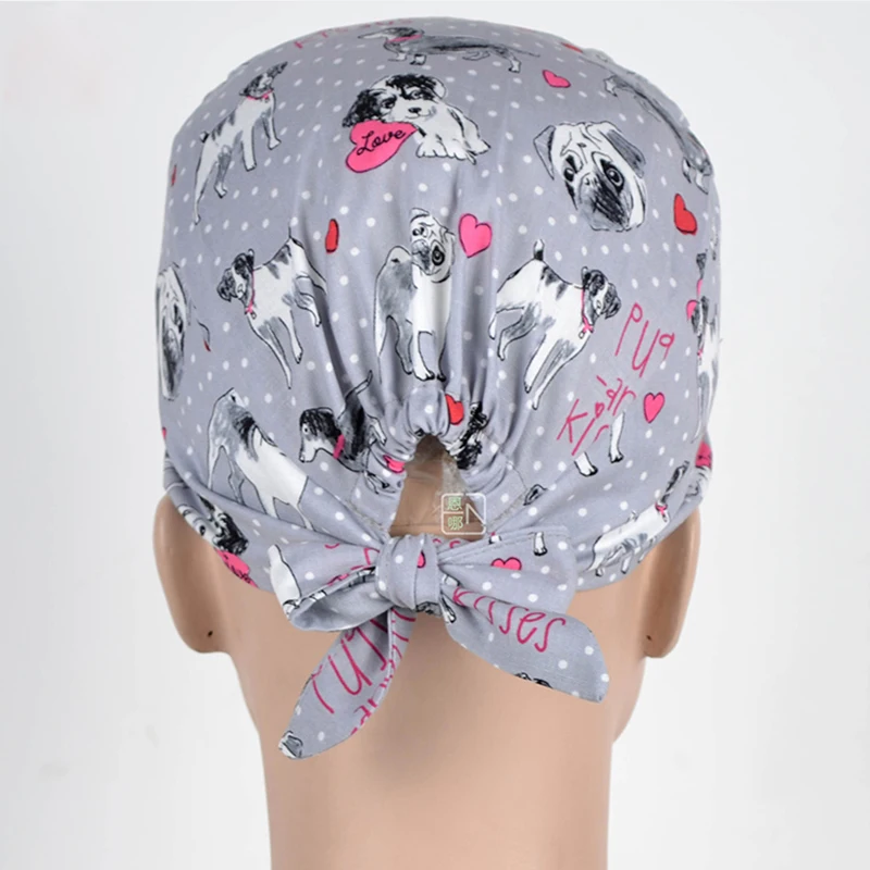 Больничные медицинские хирургические кепки для женщин scrub cap Dentistry beauty work hat Pet doctor Printing gourd hats