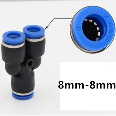 Пластиковые Пневматические нажимные фитинги y-образной формы для пневматических фитингов OD 4 мм 6 мм 8 мм 10 мм 12 мм - Цвет: 8mm-8mm