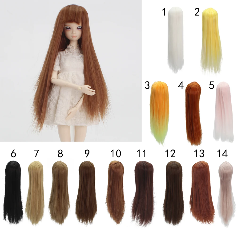 

20cm High-temperature Wire Long Straight Wig for Barbie Doll Kurhn Doll DIY Making & Repair