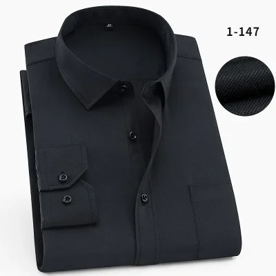 Осень большие размеры Мужская официальная рубашка Свадебные 8XL 9XL 10XL Мужская классическая рубашка с длинным рукавом синий белый Большие размеры большой хлопок 13XL 14XL 12XL - Цвет: picture color