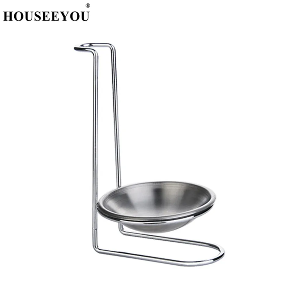 HOUSEEYOU Spoon Holder Rack Rest Pot Scoop Stand Shelf Useful Stainless