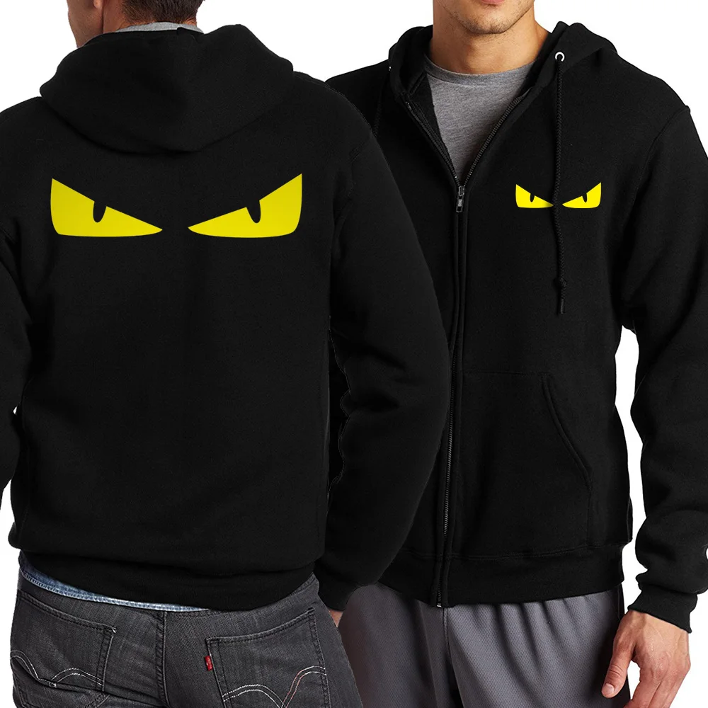 

men 2017 hipster bodybuilding sweatshirts novelty Devil Eyes printed long sleeve jackets spring autumn zipper coats homme top