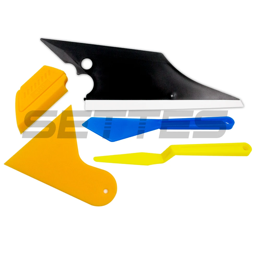 5pcs Car Window Tint Tool Kit For Auto Film Tinting Scraper Application Installation Triangle