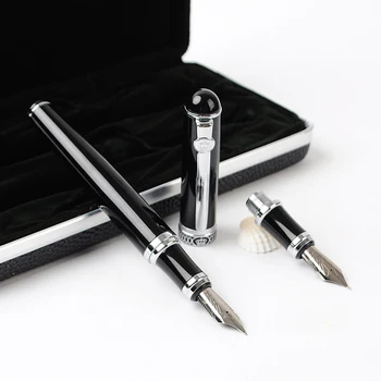

Luxury DUKE D2 0.5 mm Fountain Pen 1.0 mm Bent Nib calligraphy pen Interchangeabl Double Head Gift Inking Pens with An Bo