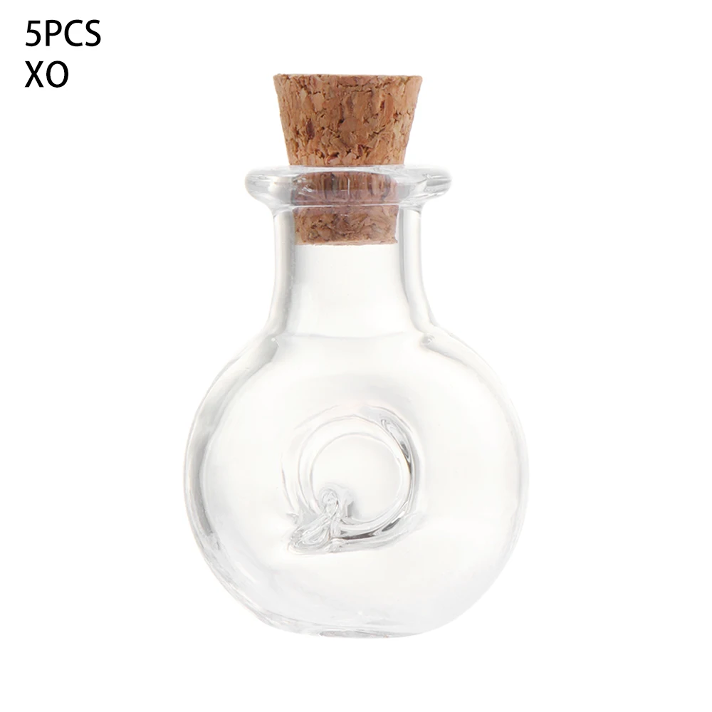 Mini Glass Bottles 5PCS Small Empty With Cork Stopper Bottle Containers Tiny Jars Decorative