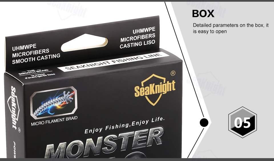 Seaknight 500 м, плетеная рыболовная леска MONSTER W8, 8 нитей, японская PE леска, многофиламентная плетеная леска 20, 30, 40, 50, 80, 100 фунтов