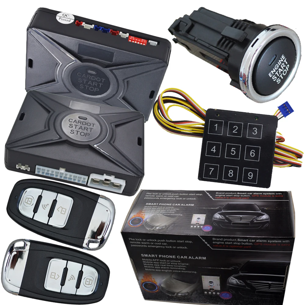 cardot pke car alarm system is with passive auto lock or unlock car door smart anti hijacking
