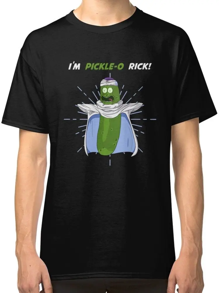 Rick and Morty Pickle-O Rick Men's Black T-Shirt Tees Clothing Free shipping Harajuku Tops t shirt Fashion Classic Unique